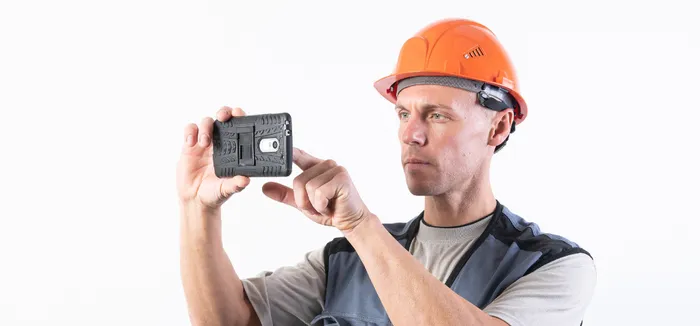 Builder team member working on site